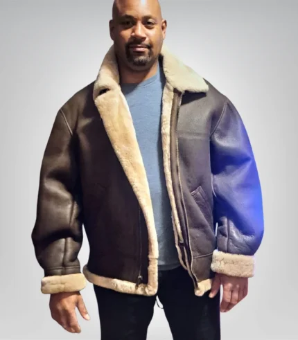 Premium men’s WWII B3 aviator leather jacket – shearling sheepskin