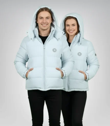 Trapstar Irongate baby blue puffer jacket – detachable hood edition