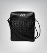 Royal black messenger bag for men – classic leather office style