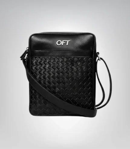 Royal black messenger bag for men – classic leather office style