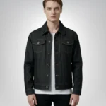 Conard Faded Black Denim Trucker Jacket