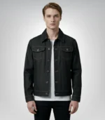 Conard Faded Black Denim Trucker Jacket