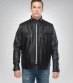 100% real leather black jacket for men – sleek Craig McGinlay style