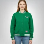 New Era Kelly Green Philadelphia Eagles throwback fleece jacket