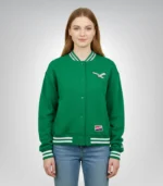 New Era Kelly Green Philadelphia Eagles throwback fleece jacket