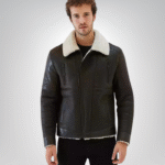 Men’s sheepskin bomber leather jacket – classic aviator style