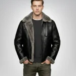 Men's RAF aviator shearling leather pilot jacket – classic design