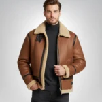 Anderson Light Brown Aviator Shearling Jacket