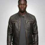 Mens Cafe Racer Retro Motorcycle Leather Jacket