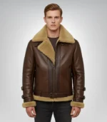 Douglas shearling fur bomber jacket – RAF SF aviator leather