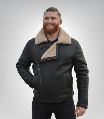 Classic RAF-style aviator jacket for men – sheepskin leather design