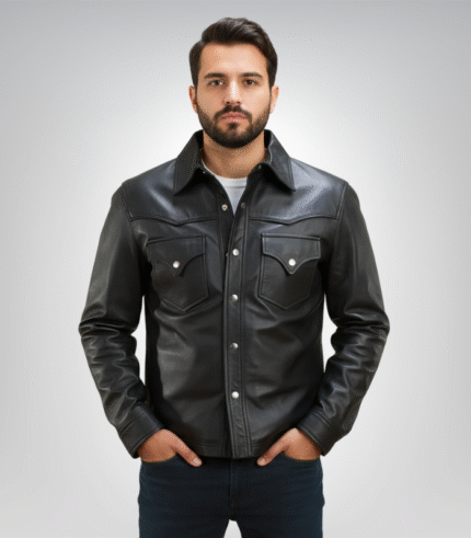 Ranchson Black Leather Shirt