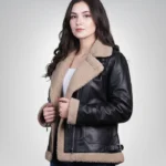 Men's brown shearling leather jacket – timeless traditional outerwear