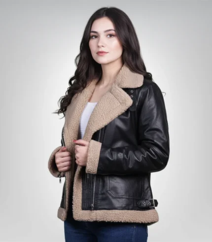Men's brown shearling leather jacket – timeless traditional outerwear
