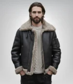 Mens Black Sheepskin Leather Jacket