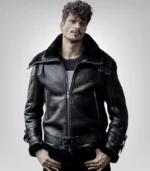 Men’s black B3 shearling flying leather jacket – vintage aviator style