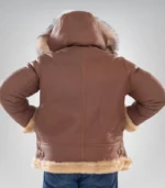 Warm men’s shearling-lined leather coat – classic outerwear style