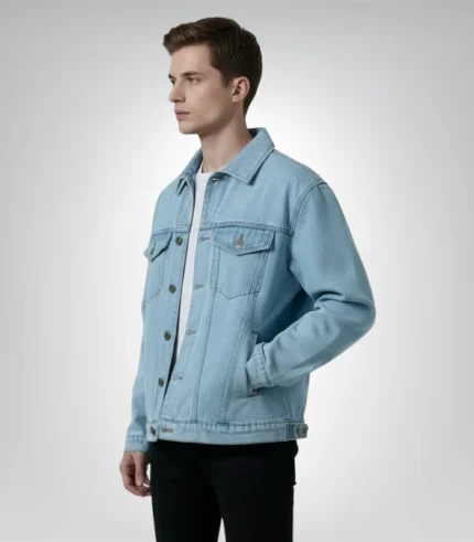 Light Blue Oversized Denim Trucker Jacket