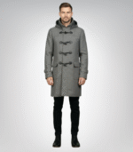 Drake Grey Wool Hooded Duffle Coat