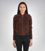 Bliss Brown Suede Bomber Jacket