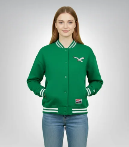 Men's Kelly Green Eagles throwback jacket – soft fleece outerwear