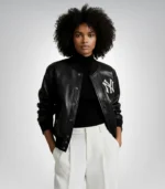 Stylish black Yankees leather jacket – Polo Ralph Lauren collection