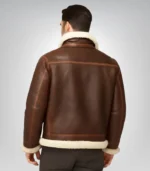 Men's brown shearling aviator jacket – Alex collection