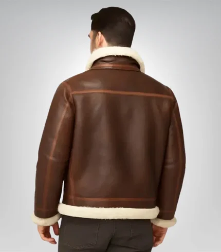 Men's brown shearling aviator jacket – Alex collection