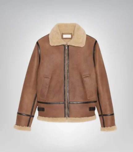 Anderson Light Brown Aviator Shearling Jacket