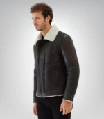 Premium men’s aviator leather jacket – sheepskin bomber coat
