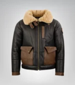 Premium men’s aviator jacket – J-20 pilot style with shearling lining