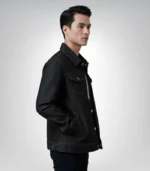 Conard Faded Black Denim Trucker Jacket