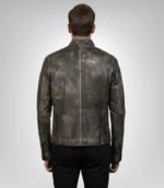 Classic vintage brown leather jacket for men – rugged biker look