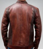 Men's vintage brown biker jacket – durable leather motorcycle outerwear
