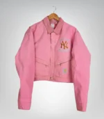 Women's blue cropped Carhartt jacket – NY Yankees collaboration