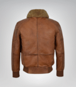 Mens Air Force Shearling Brown Leather Jacket