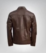 Vintage brown waxed leather jacket for men – motorcycle outerwear