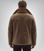 Classic men’s black shearling coat – real leather outerwear