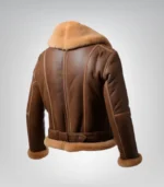 Classic aviator jacket for men – brown sheepskin leather design