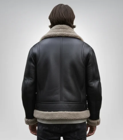 Mens Black Sheepskin Leather Jacket