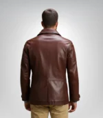 Classic men's brown leather jacket – Vincent Alley design