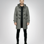 Drake Grey Wool Hooded Duffle Coat