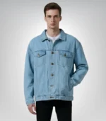 Eddie Light Blue Oversized Denim Trucker Jacket