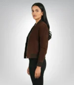 Bliss Brown Suede Bomber Jacket