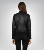 Premium Bliss black leather moto jacket for women