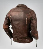 Durable men's cowhide leather jacket – vintage motorcycle look