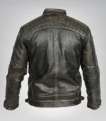 Mens Cafe Racer Retro Motorcycle Leather Jacket