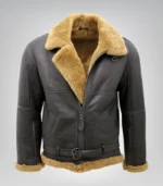 Vintage men's RAF aviator bomber jacket – ginger brown leather
