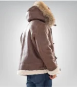 Classic winter leather jacket for men – genuine shearling coat
