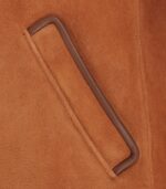 Mens Tan Sheepskin Shearling PeaCoat